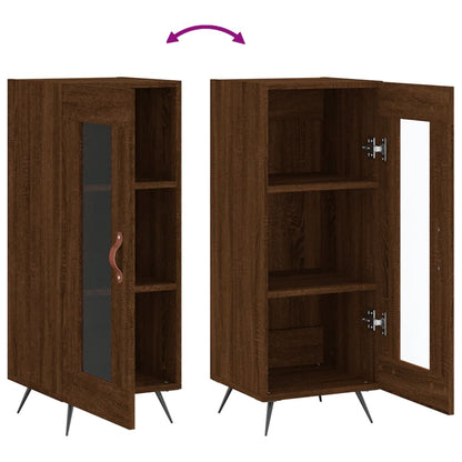 Dressoir 34,5X34X90 Cm Bewerkt Hout Bruin Eikenkleur