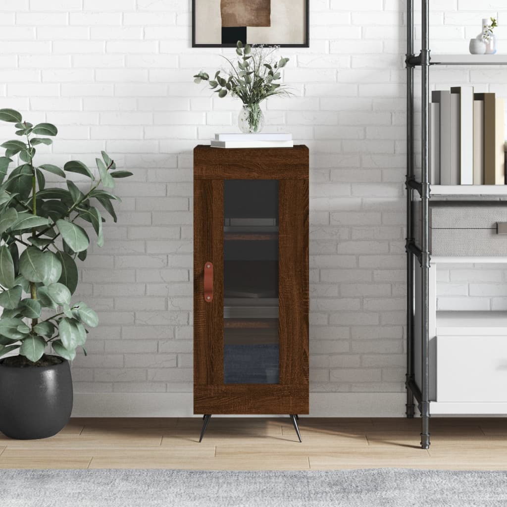 Dressoir 34,5X34X90 Cm Bewerkt Hout Bruin Eikenkleur