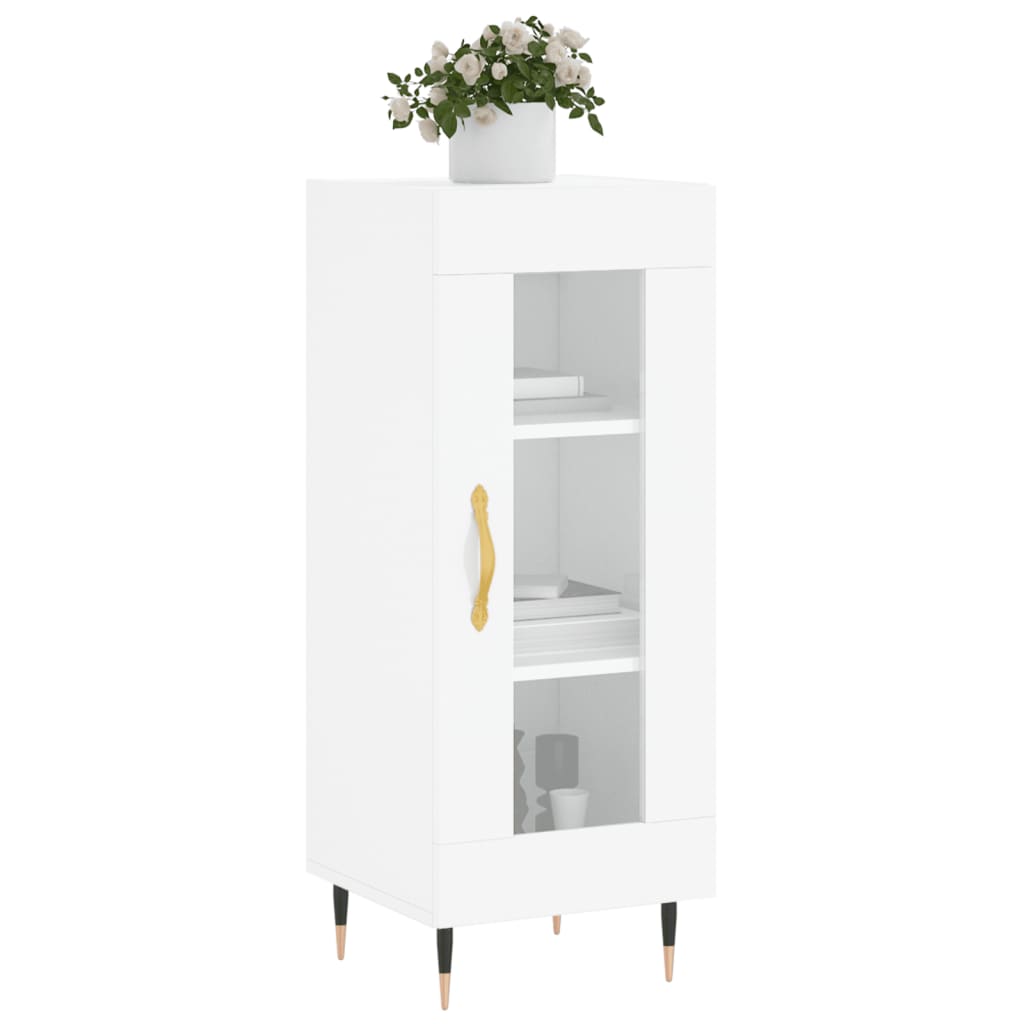 Dressoir 34,5X34X90 Cm Bewerkt Hout Hoogglans Wit