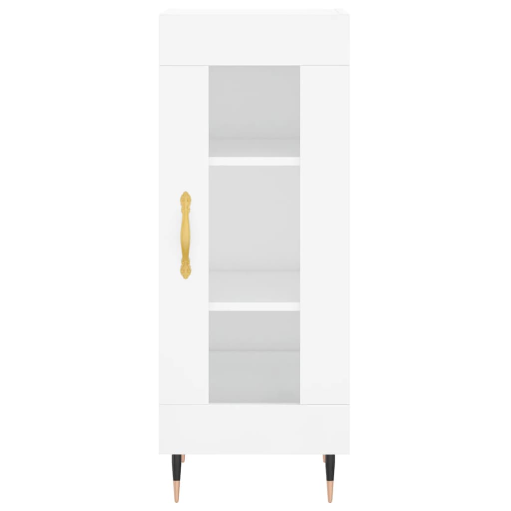Dressoir 34,5X34X90 Cm Bewerkt Hout Hoogglans Wit