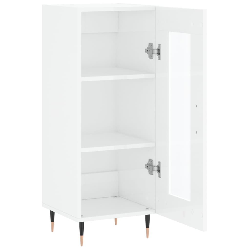 Dressoir 34,5X34X90 Cm Bewerkt Hout Hoogglans Wit