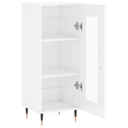 Dressoir 34,5X34X90 Cm Bewerkt Hout Hoogglans Wit