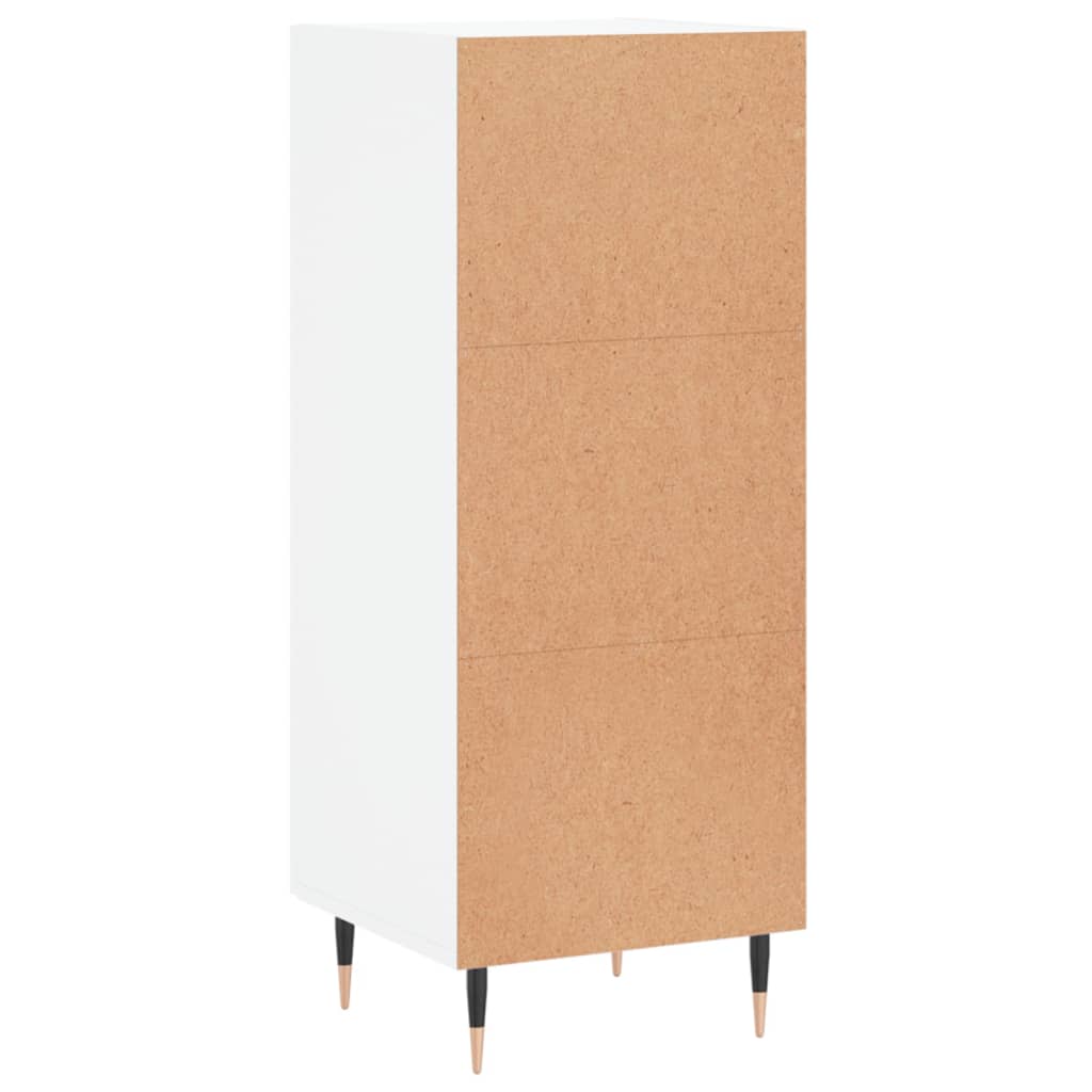 Dressoir 34,5X34X90 Cm Bewerkt Hout Hoogglans Wit