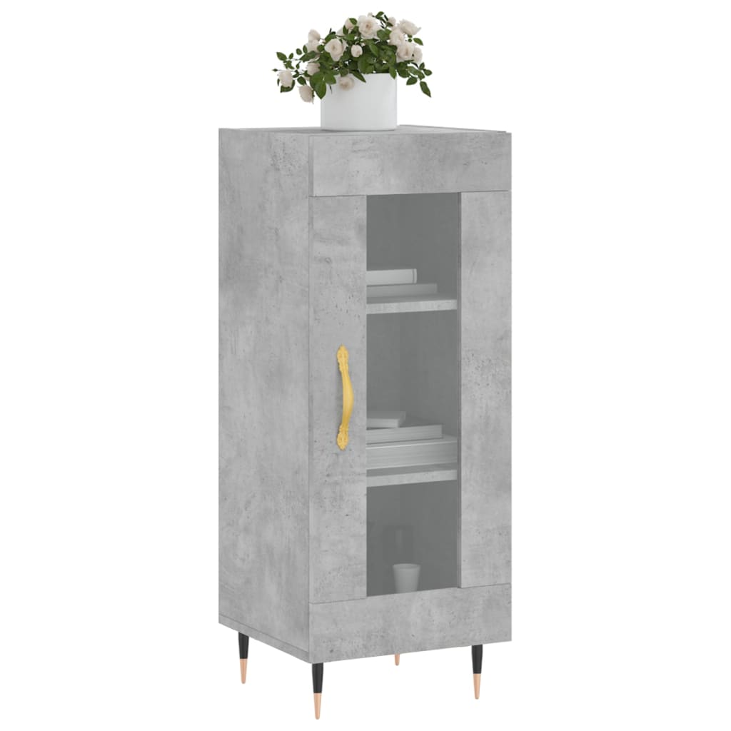 Dressoir 34,5X34X90 Cm Bewerkt Hout Betongrijs