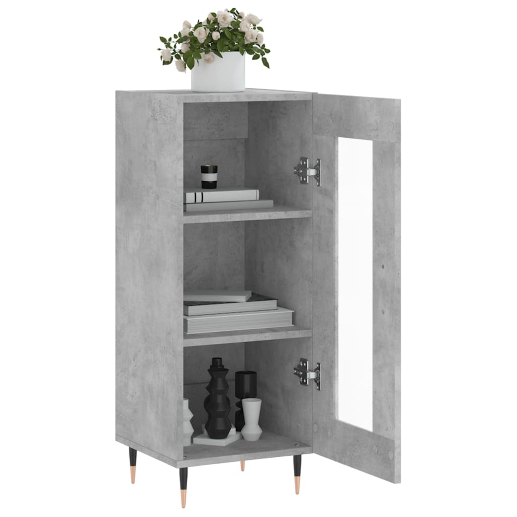 Dressoir 34,5X34X90 Cm Bewerkt Hout Betongrijs