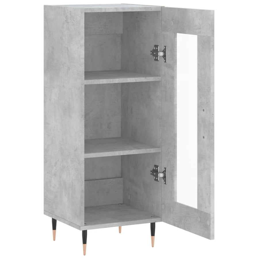 Dressoir 34,5X34X90 Cm Bewerkt Hout Betongrijs