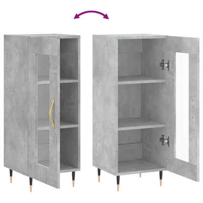 Dressoir 34,5X34X90 Cm Bewerkt Hout Betongrijs