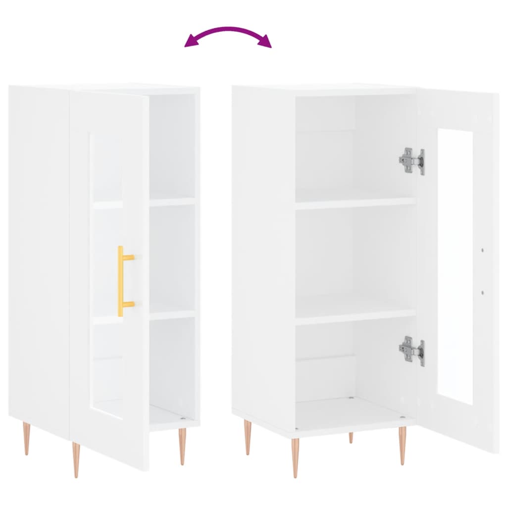 Dressoir 34,5X34X90 Cm Bewerkt Hout Wit