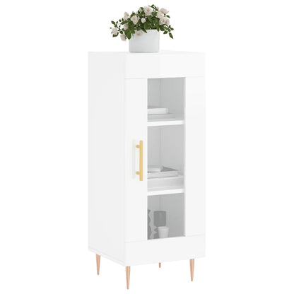 Dressoir 34,5X34X90 Cm Bewerkt Hout Hoogglans Wit