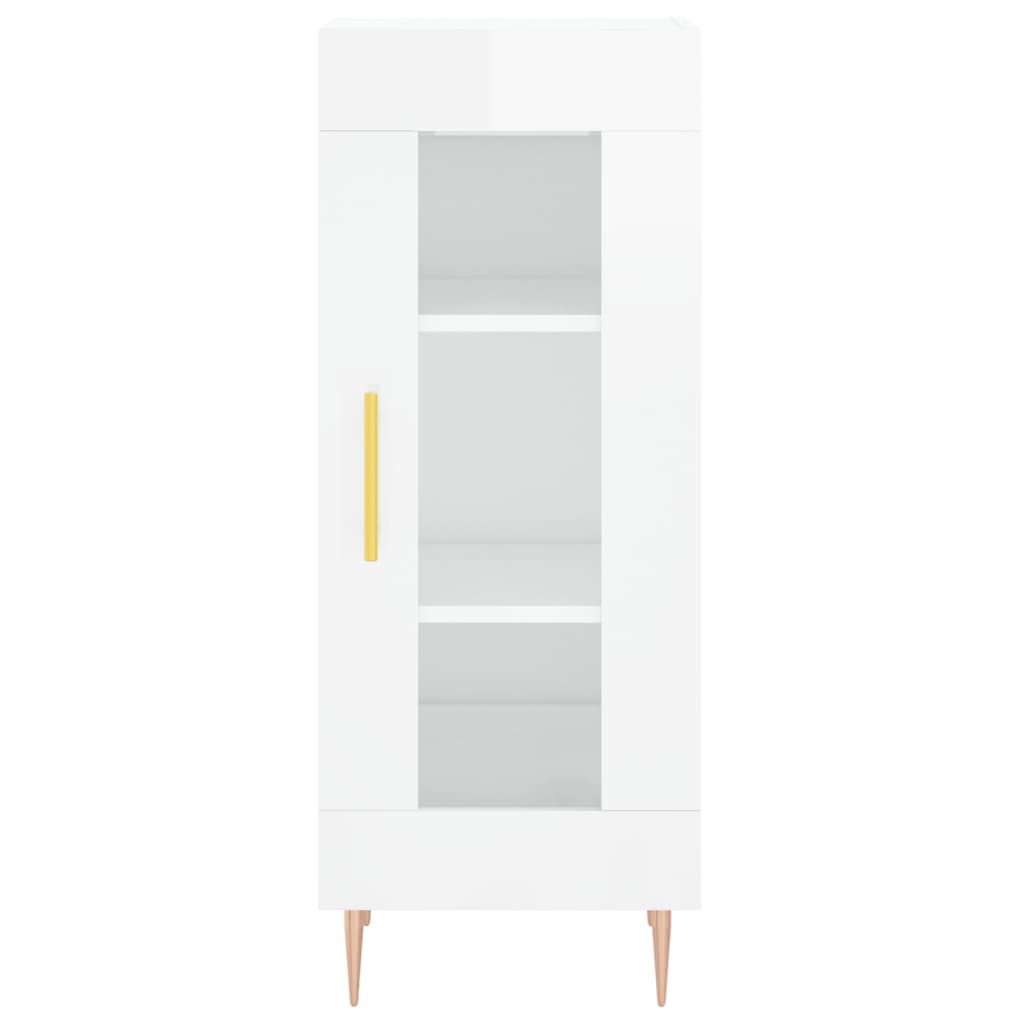 Dressoir 34,5X34X90 Cm Bewerkt Hout Hoogglans Wit