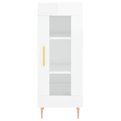 Dressoir 34,5X34X90 Cm Bewerkt Hout Hoogglans Wit