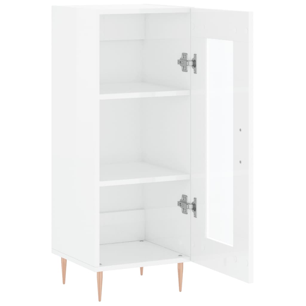 Dressoir 34,5X34X90 Cm Bewerkt Hout Hoogglans Wit