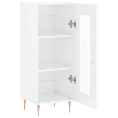 Dressoir 34,5X34X90 Cm Bewerkt Hout Hoogglans Wit