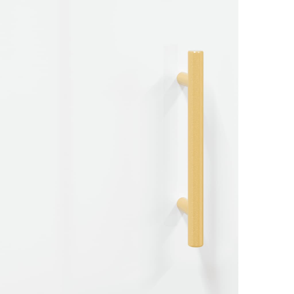 Dressoir 34,5X34X90 Cm Bewerkt Hout Hoogglans Wit
