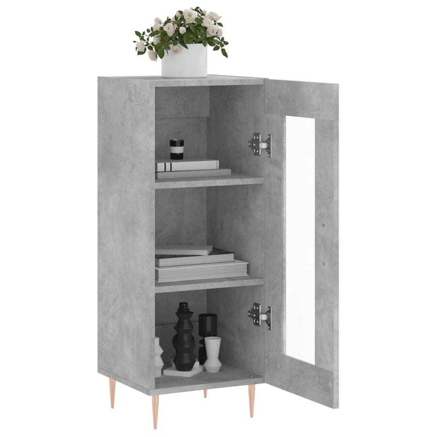 Dressoir 34,5X34X90 Cm Bewerkt Hout Betongrijs