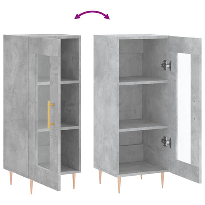 Dressoir 34,5X34X90 Cm Bewerkt Hout Betongrijs