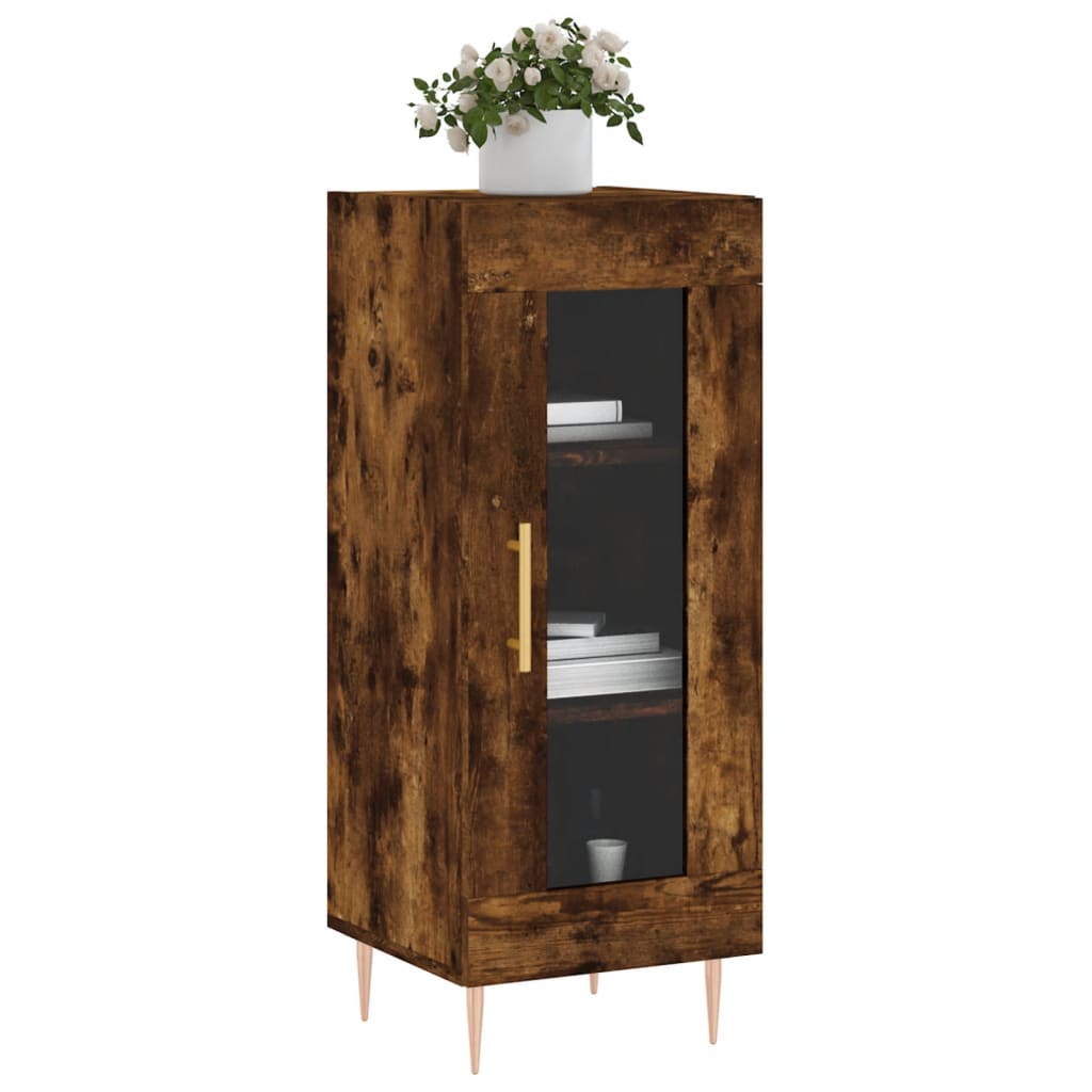Dressoir 34,5X34X90 Cm Bewerkt Hout Gerookt Eiken