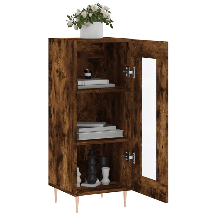 Dressoir 34,5X34X90 Cm Bewerkt Hout Gerookt Eiken