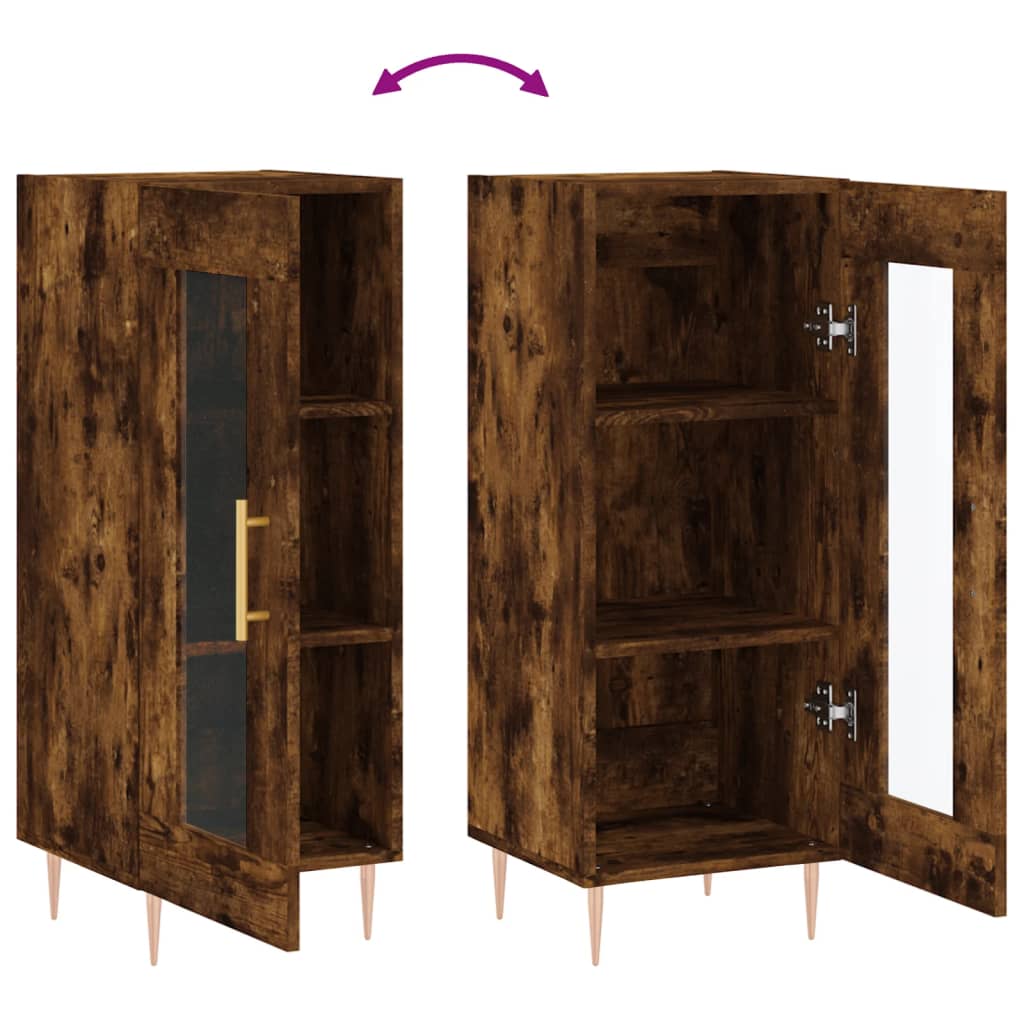 Dressoir 34,5X34X90 Cm Bewerkt Hout Gerookt Eiken