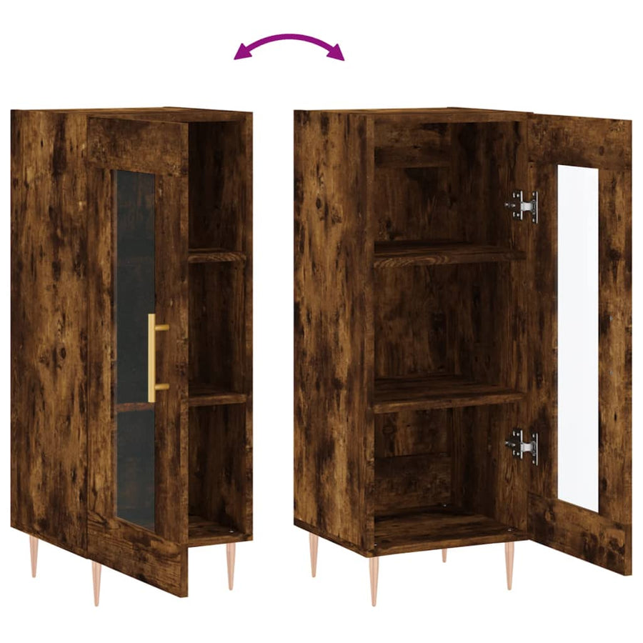 Dressoir 34,5X34X90 Cm Bewerkt Hout Gerookt Eiken