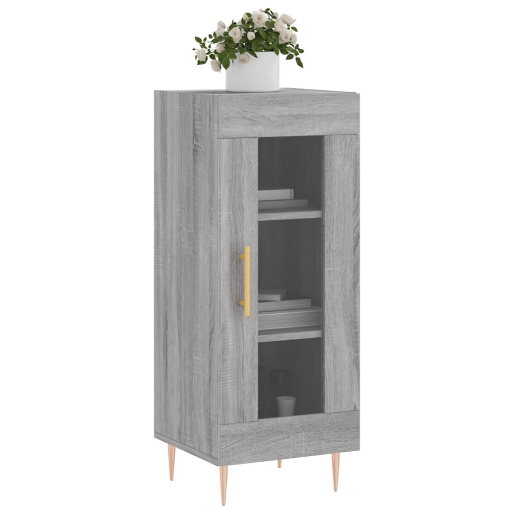 Dressoir 34,5X34X90 Cm Bewerkt Hout Grijs Sonoma Eikenkleurig