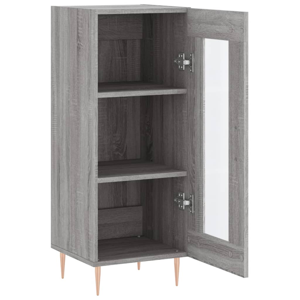 Dressoir 34,5X34X90 Cm Bewerkt Hout Grijs Sonoma Eikenkleurig