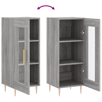 Dressoir 34,5X34X90 Cm Bewerkt Hout Grijs Sonoma Eikenkleurig