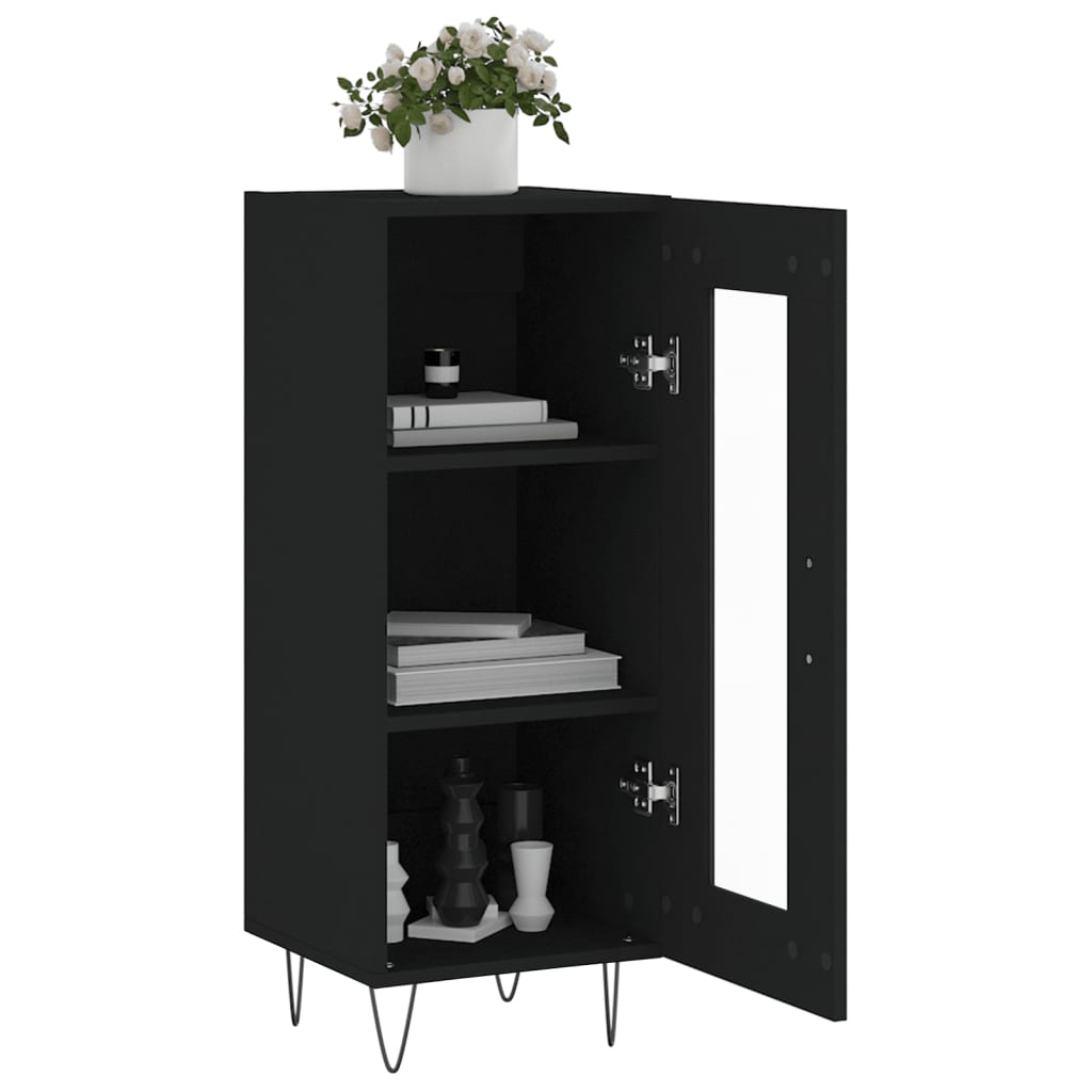 Dressoir 34,5X34X90 Cm Bewerkt Hout Zwart