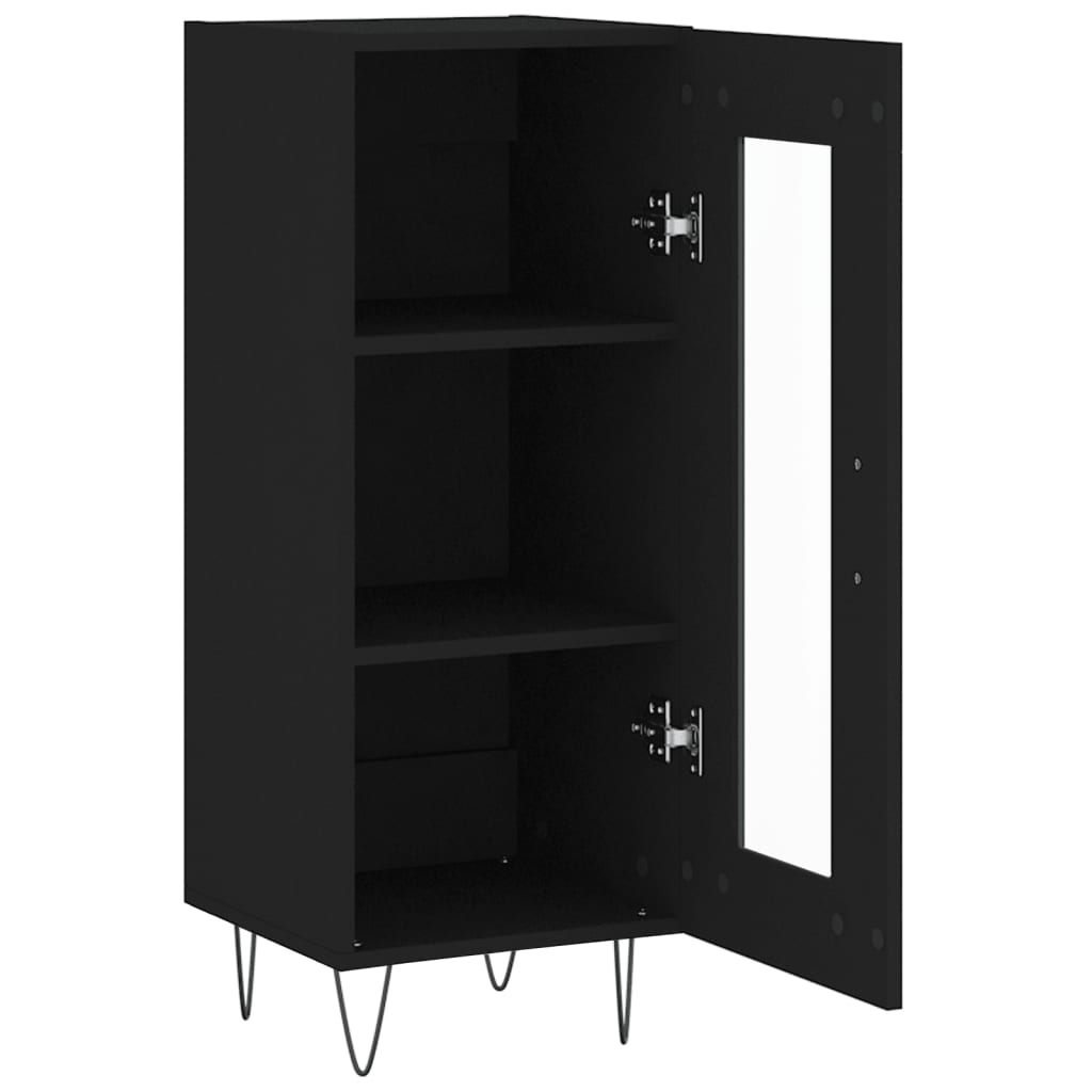 Dressoir 34,5X34X90 Cm Bewerkt Hout Zwart