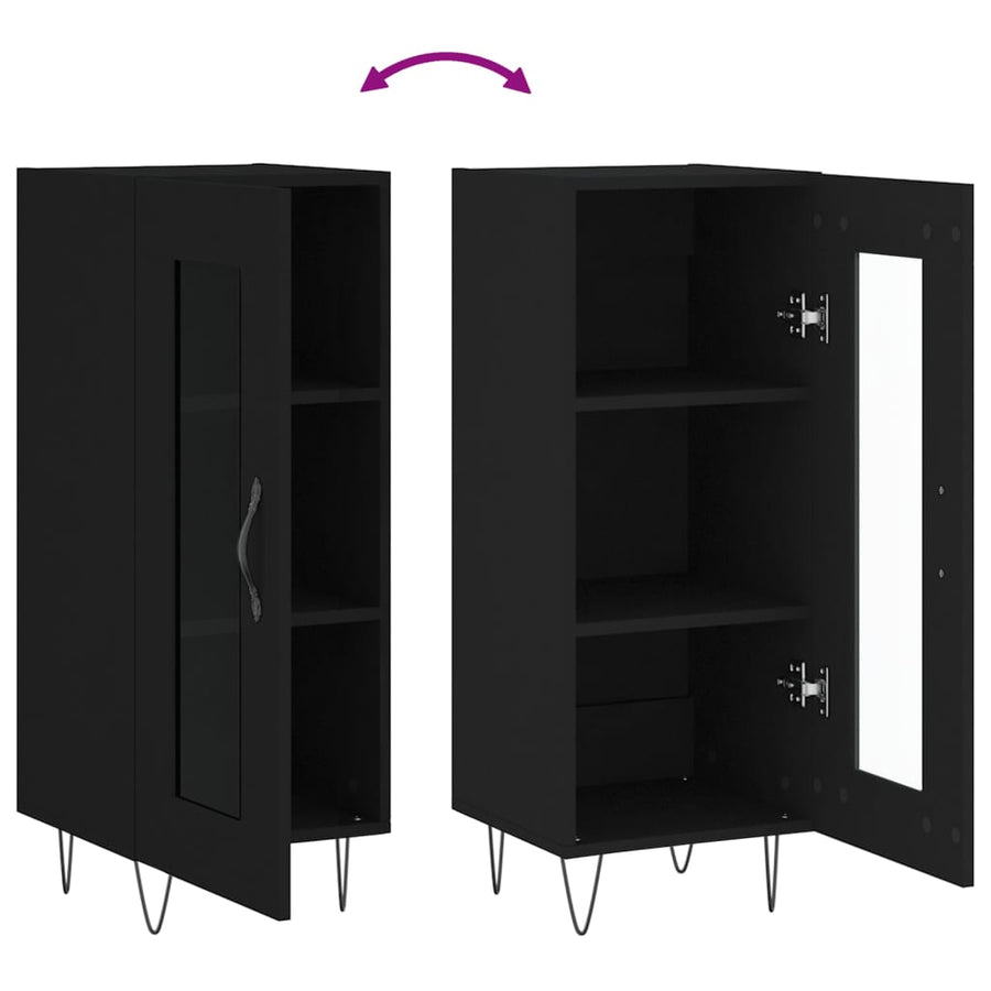 Dressoir 34,5X34X90 Cm Bewerkt Hout Zwart