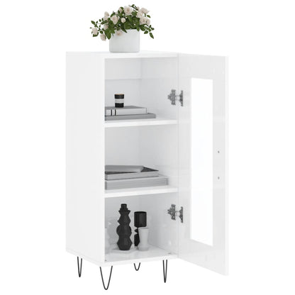 Dressoir 34,5X34X90 Cm Bewerkt Hout Hoogglans Wit