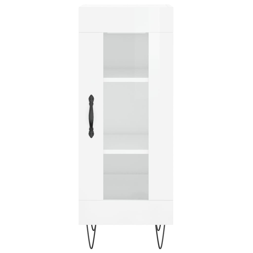 Dressoir 34,5X34X90 Cm Bewerkt Hout Hoogglans Wit