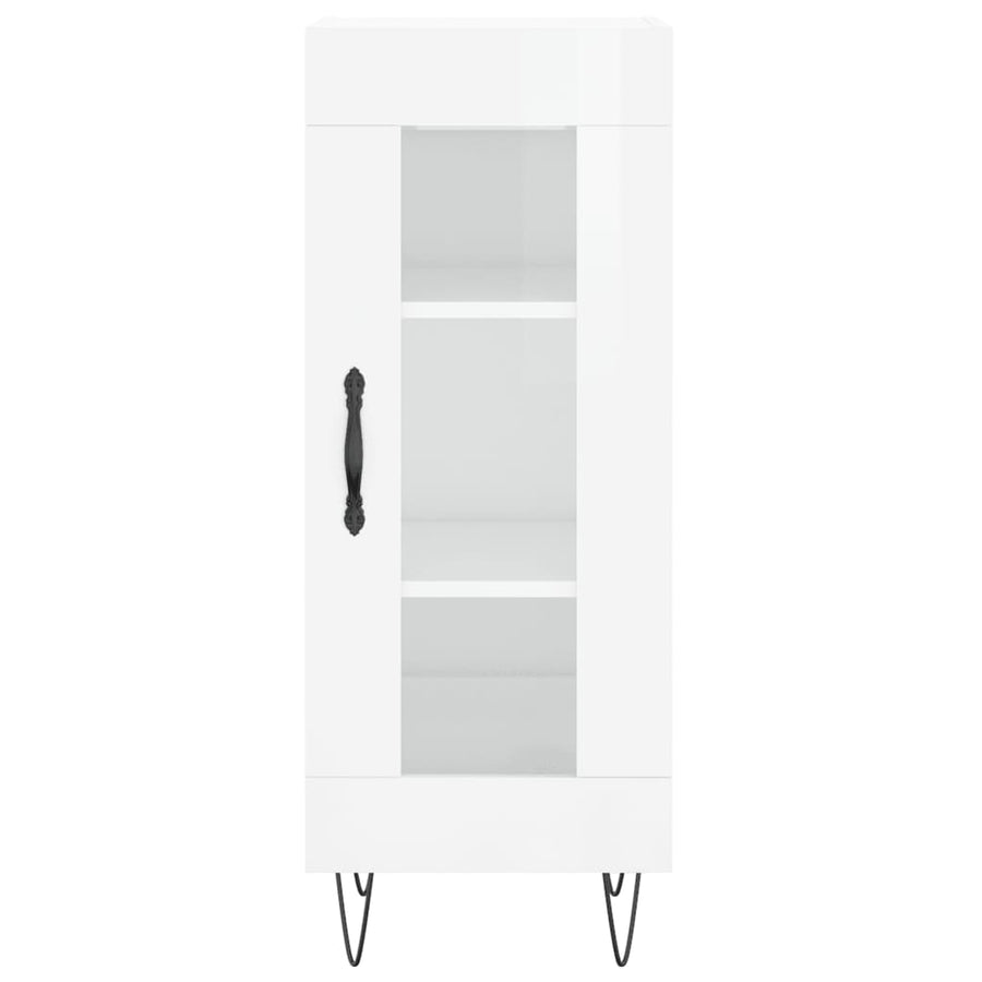 Dressoir 34,5X34X90 Cm Bewerkt Hout Hoogglans Wit