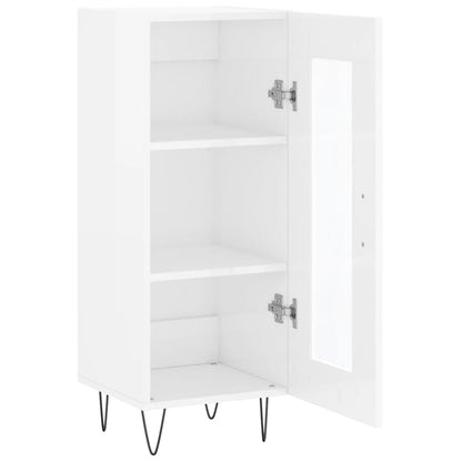 Dressoir 34,5X34X90 Cm Bewerkt Hout Hoogglans Wit