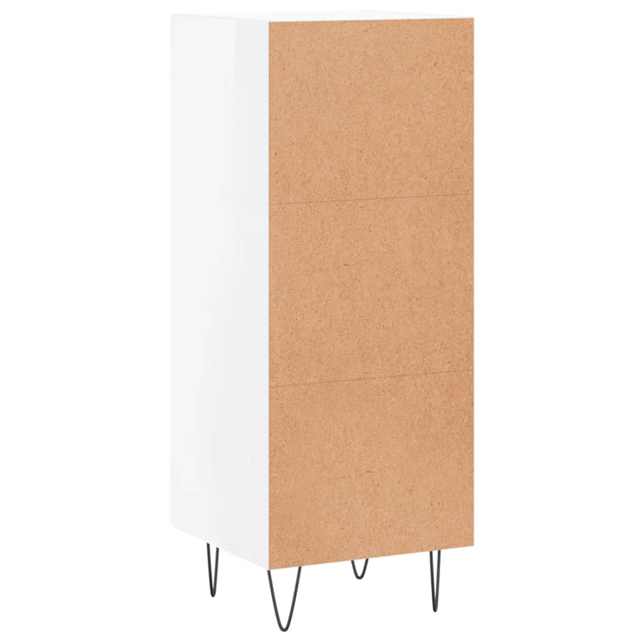 Dressoir 34,5X34X90 Cm Bewerkt Hout Hoogglans Wit