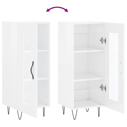 Dressoir 34,5X34X90 Cm Bewerkt Hout Hoogglans Wit