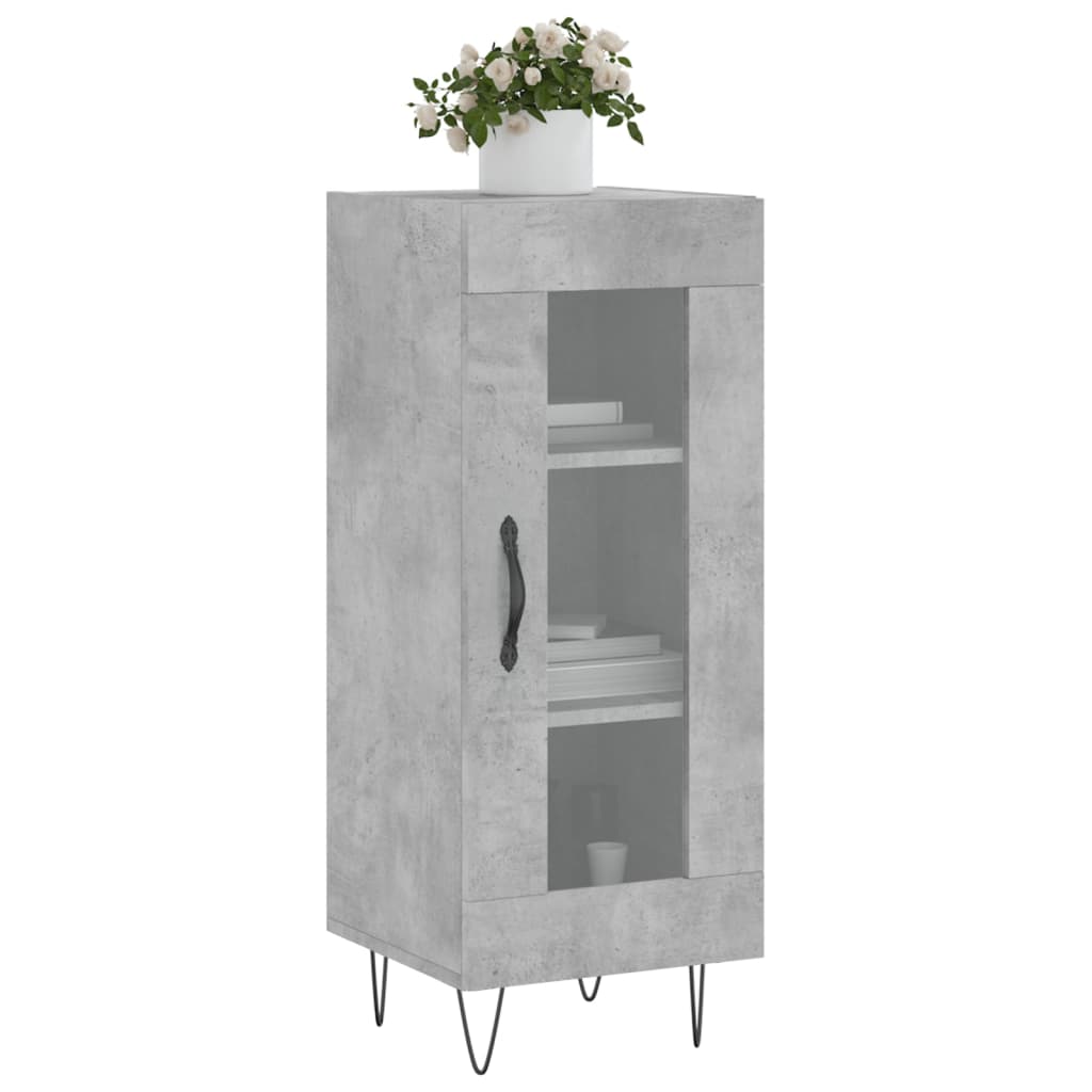 Dressoir 34,5X34X90 Cm Bewerkt Hout Betongrijs