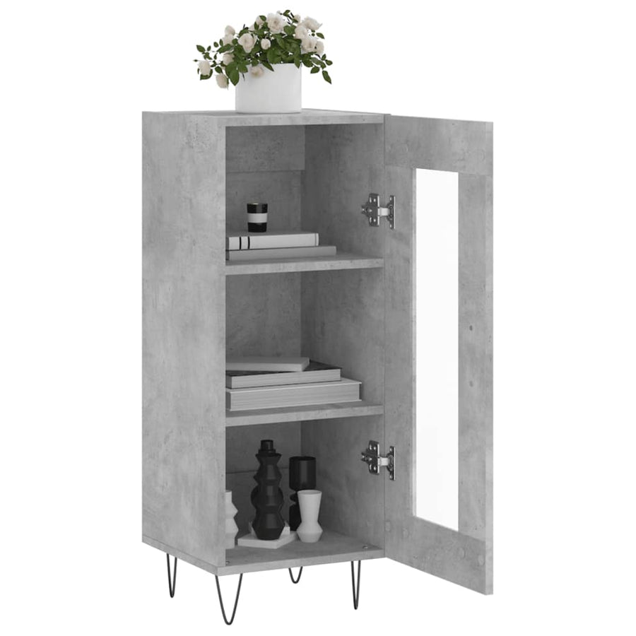 Dressoir 34,5X34X90 Cm Bewerkt Hout Betongrijs