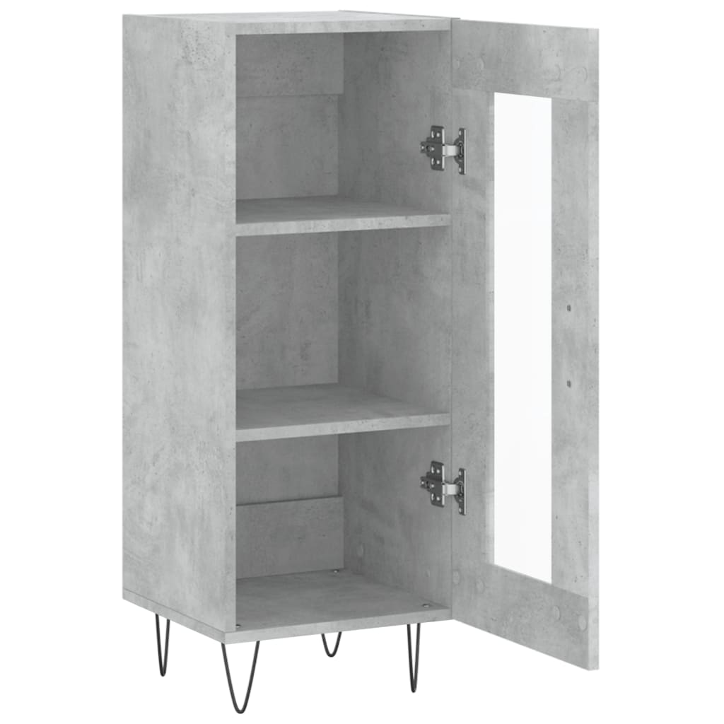 Dressoir 34,5X34X90 Cm Bewerkt Hout Betongrijs