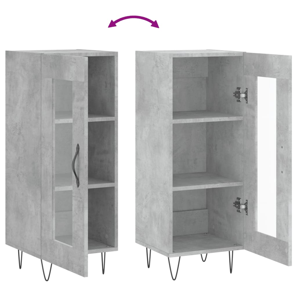 Dressoir 34,5X34X90 Cm Bewerkt Hout Betongrijs