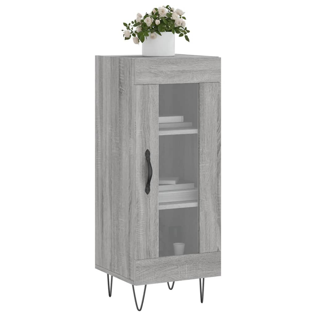 Dressoir 34,5X34X90 Cm Bewerkt Hout Grijs Sonoma Eikenkleurig
