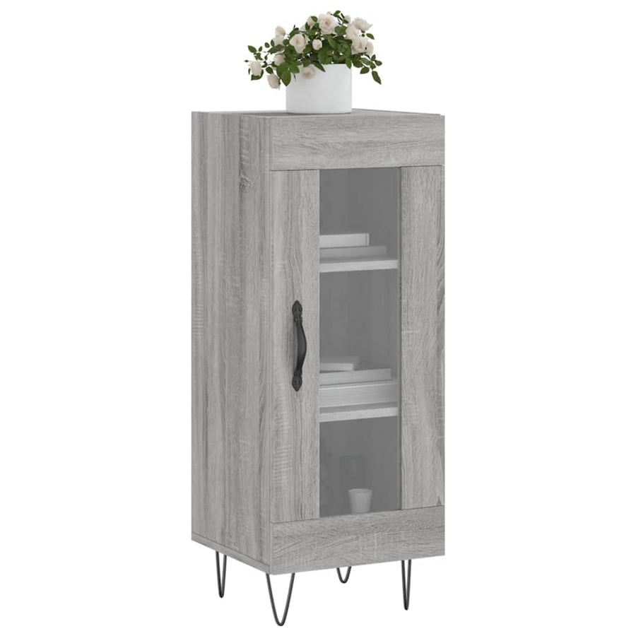 Dressoir 34,5X34X90 Cm Bewerkt Hout Grijs Sonoma Eikenkleurig