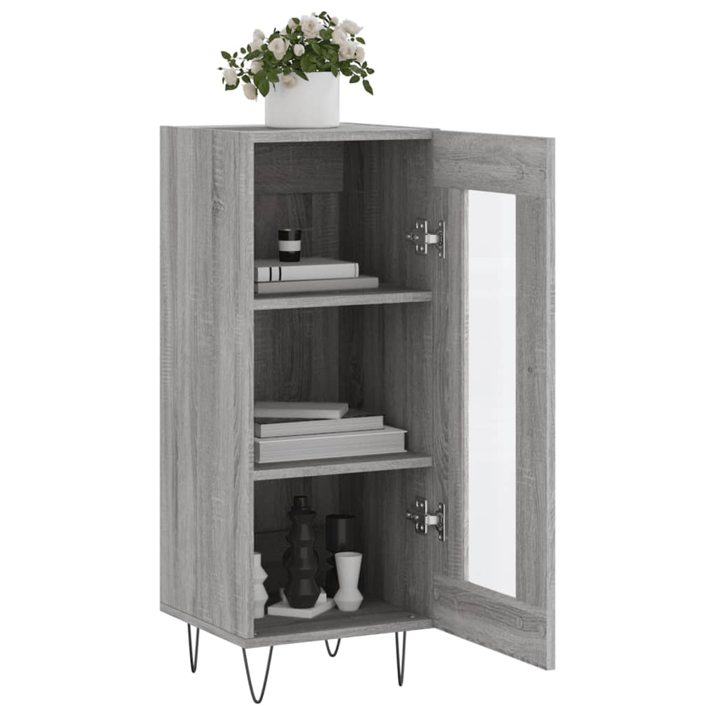 Dressoir 34,5X34X90 Cm Bewerkt Hout Grijs Sonoma Eikenkleurig