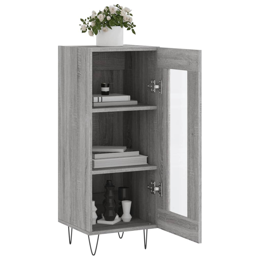 Dressoir 34,5X34X90 Cm Bewerkt Hout Grijs Sonoma Eikenkleurig