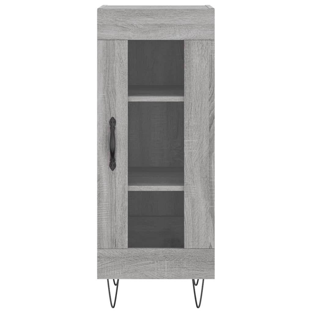 Dressoir 34,5X34X90 Cm Bewerkt Hout Grijs Sonoma Eikenkleurig