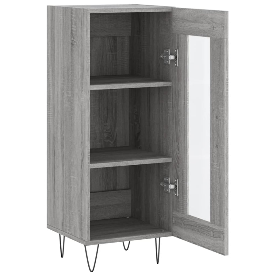 Dressoir 34,5X34X90 Cm Bewerkt Hout Grijs Sonoma Eikenkleurig