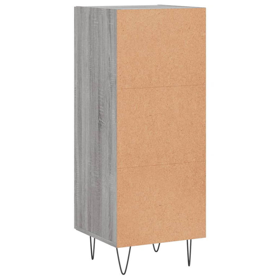 Dressoir 34,5X34X90 Cm Bewerkt Hout Grijs Sonoma Eikenkleurig