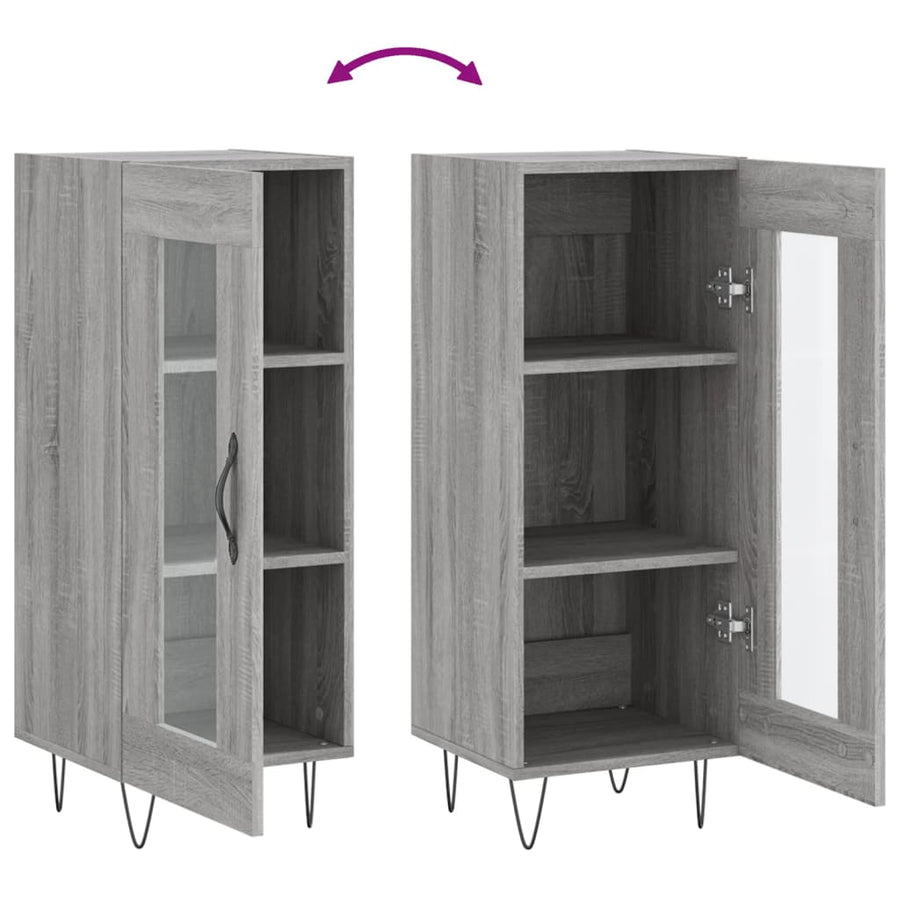 Dressoir 34,5X34X90 Cm Bewerkt Hout Grijs Sonoma Eikenkleurig