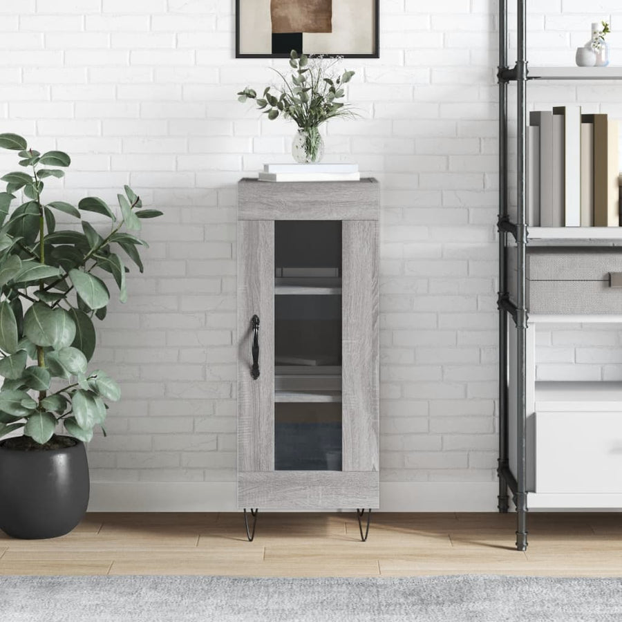 Dressoir 34,5X34X90 Cm Bewerkt Hout Grijs Sonoma Eikenkleurig