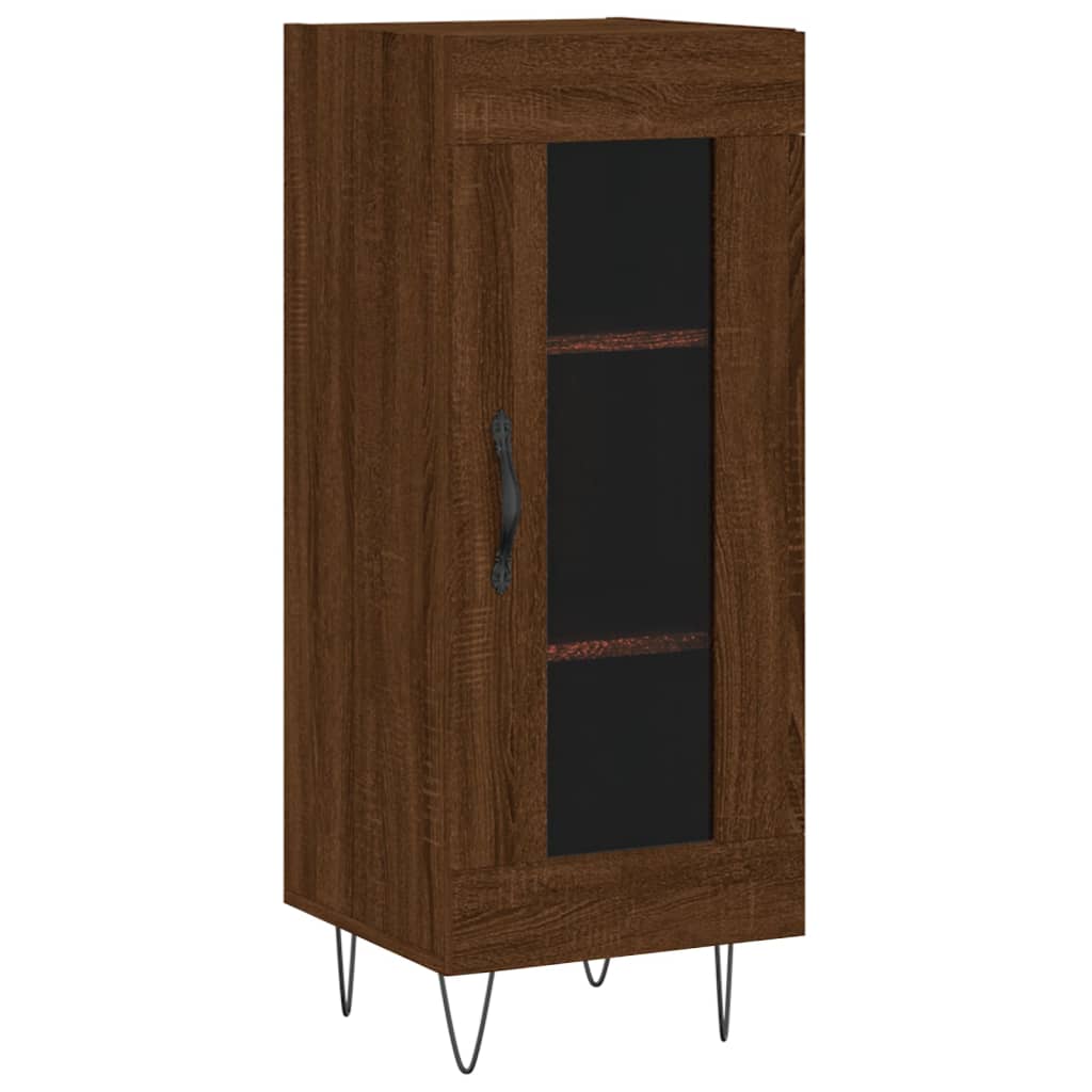 Dressoir 34,5X34X90 Cm Bewerkt Hout Bruin Eikenkleur